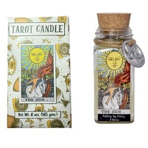 NIB Tarot Card “The Sun” Scented Smudge Candle w/ Herbs & Stones
